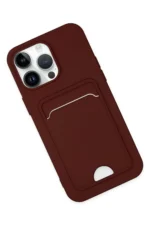 Uray store Apple iPhone 14 Pro Kılıf Kelvin Kartvizitli Silikon - Bordo - Görsel 2