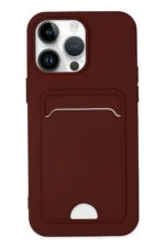 Uray store Apple iPhone 14 Pro Kılıf Kelvin Kartvizitli Silikon - Bordo