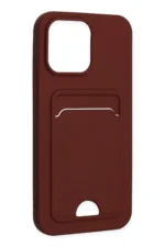 Uray store Apple iPhone 14 Pro Kılıf Kelvin Kartvizitli Silikon - Bordo - Görsel 3