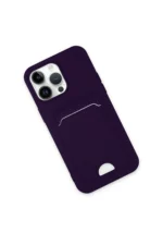 Uray store Apple iPhone 14 Pro Kılıf Kelvin Kartvizitli Silikon - Derin Mor - Görsel 2