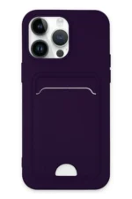 Uray store Apple iPhone 14 Pro Kılıf Kelvin Kartvizitli Silikon - Derin Mor