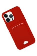 Uray store Apple iPhone 14 Pro Kılıf Kelvin Kartvizitli Silikon - Kırmızı - Görsel 2