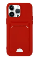 Uray store Apple iPhone 14 Pro Kılıf Kelvin Kartvizitli Silikon - Kırmızı