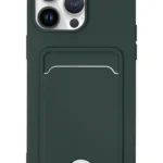 Uray store Apple iPhone 14 Pro Kılıf Kelvin Kartvizitli Silikon - Koyu Yeşil