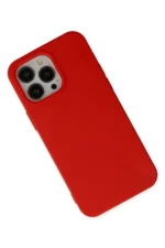 Uray store Apple iPhone 14 Pro Kılıf Nano içi Kadife Silikon - Kırmızı - Görsel 3