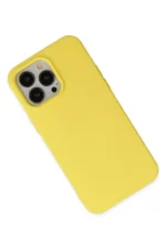 Uray store Apple iPhone 14 Pro Kılıf Nano içi Kadife Silikon - Sarı - Görsel 3