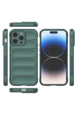 Uray store Apple iPhone 14 Pro Kılıf Optimum Silikon - Koyu Yeşil - Görsel 3