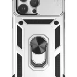 Uray store Apple iPhone 14 Pro Kılıf Pars Lens Yüzüklü Silikon - Gümüş