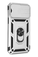 Uray store Apple iPhone 14 Pro Kılıf Pars Lens Yüzüklü Silikon - Gümüş - Görsel 3