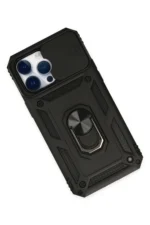 Uray store Apple iPhone 14 Pro Kılıf Pars Lens Yüzüklü Silikon - Siyah - Görsel 3