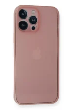 Uray store Apple iPhone 14 Pro Kılıf PP Ultra İnce Kapak - Pembe - Görsel 3