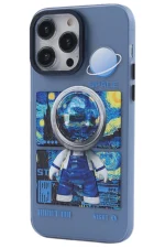 Uray store Apple iPhone 14 Pro Kılıf Prada Desenli Kapak - Prada Mavi - 1 - Görsel 2