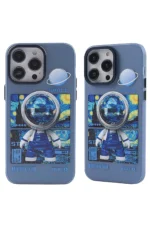 Uray store Apple iPhone 14 Pro Kılıf Prada Desenli Kapak - Prada Mavi - 1 - Görsel 3