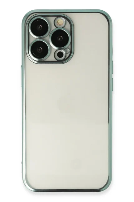 Uray store Apple iPhone 14 Pro Kılıf Razer Lensli Silikon - Yeşil