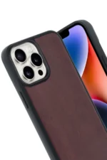Uray store Apple iPhone 14 Pro Max Kılıf Aras Deri Kapak - Bordo - Görsel 2