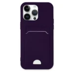 Uray store Apple iPhone 14 Pro Max Kılıf Kelvin Kartvizitli Silikon - Derin Mor