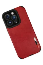 Uray store Apple iPhone 14 Pro Max Kılıf Loop Deri Silikon - Kırmızı - Görsel 3