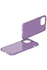 Uray store Apple iPhone 14 Pro Max Kılıf Pc Sert Şeffaf Kapak - Mor - Görsel 5