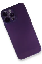 Uray store Apple iPhone 14 Pro Max Kılıf PP Ultra İnce Kapak - Mor - Görsel 2