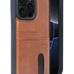 Uray store Apple iPhone 14 Pro Max Kılıf Sara Kartvizitli Deri Kılıf - Taba