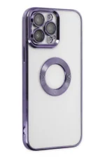 Uray store Apple iPhone 14 Pro Max Kılıf Slot Silikon - Mor - Görsel 2