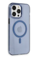Uray store Apple iPhone 14 Pro Max Kılıf Tron Şeffaf Magsafe Kapak - Mavi