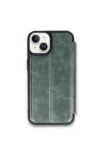 Uray store Apple iPhone 15 Kılıf Flip Cover - Koyu Yeşil