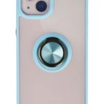 Uray store Apple iPhone 15 Kılıf Montreal Yüzüklü Silikon Kapak - Buz Mavi