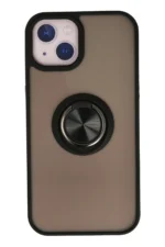 Uray store Apple iPhone 15 Kılıf Montreal Yüzüklü Silikon Kapak - Siyah