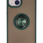 Uray store Apple iPhone 15 Kılıf Montreal Yüzüklü Silikon Kapak - Yeşil