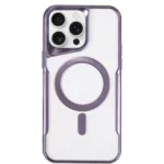 Uray store Apple iPhone 15 Pro Kılıf Boyi Magsafe Silikon Kapak - Derin Mor