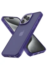 Uray store Apple iPhone 15 Pro Kılıf Elegant Kapak - Derin Mor