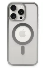 Uray store Apple iPhone 15 Pro Kılıf Erozi Magsafe Kapak - Gümüş - Görsel 2