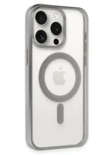 Uray store Apple iPhone 15 Pro Kılıf Erozi Magsafe Kapak - Gümüş - Görsel 3