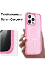 Uray store Apple iPhone 15 Pro Kılıf Star Magsafe Kapak - Pembe - Görsel 3