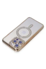 Uray store Apple iPhone 15 Pro Kılıf Joke Simli Magneticsafe Kılıf - Gold - Görsel 2