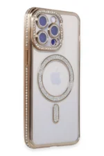 Uray store Apple iPhone 15 Pro Kılıf Joke Simli Magneticsafe Kılıf - Gold