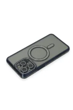 Uray store Apple iPhone 15 Pro Kılıf Joke Simli Magneticsafe Kılıf - Lacivert - Görsel 2
