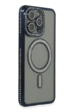 Uray store Apple iPhone 15 Pro Kılıf Joke Simli Magneticsafe Kılıf - Lacivert