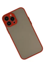 Uray store Apple iPhone 15 Pro Kılıf Montreal Silikon Kapak - Kırmızı - Görsel 3