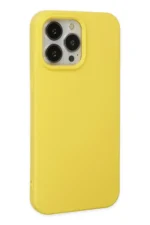 Uray store Apple iPhone 15 Pro Kılıf Nano içi Kadife Silikon - Sarı - Görsel 2