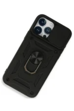 Uray store Apple iPhone 15 Pro Kılıf Pars Lens Yüzüklü Silikon - Siyah - Görsel 2