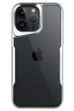 Uray store Apple iPhone 15 Pro Max Kılıf Boyi Silikon Kapak - Gümüş