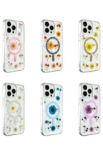 Uray store Apple iPhone 15 Pro Max Kılıf Daisy Simli Magsafe Kapak - Siyah - Görsel 2