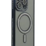 Uray store Apple iPhone 15 Pro Max Kılıf Joke Simli Magneticsafe Kılıf - Lacivert
