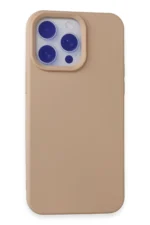 Uray store Apple iPhone 15 Pro Max Kılıf Nano içi Kadife Silikon - Pudra