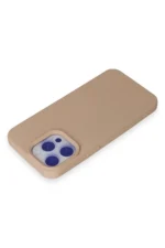 Uray store Apple iPhone 15 Pro Max Kılıf Nano içi Kadife Silikon - Pudra - Görsel 3