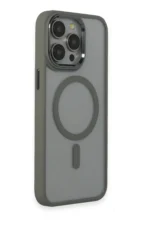 Uray store Apple iPhone 15 Pro Max Kılıf Room Magneticsafe Silikon - Gri - Görsel 2