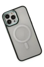 Uray store Apple iPhone 15 Pro Max Kılıf Room Magneticsafe Silikon - Köknar Yeşili - Görsel 3