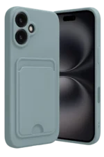 Uray store Apple iPhone 16 Kılıf Kelvin Kartvizitli Silikon - Açık Yeşil